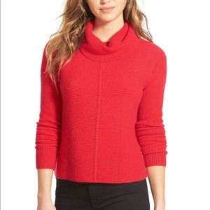 Halogen 100% Cashmere Red Turtleneck Sweater
